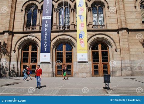 barcelona university catalonia editorial photo image  entrance exterior