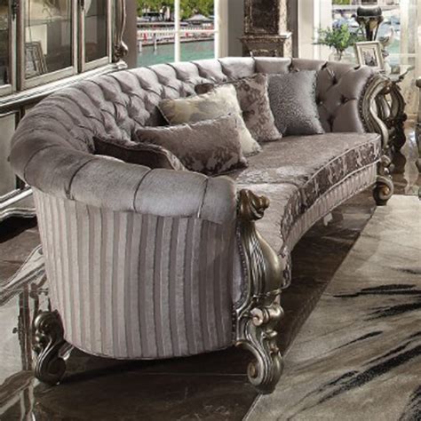 button tufted velvet upholstered wooden sofa  carving detail gray walmartcom walmartcom