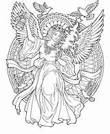 Coloring Angel Pages Christmas Adults Adult Drawing Realistic Color Print Drawings Printable Colouring Colorit 8th Sheets Kids Template Wing âœ sketch template