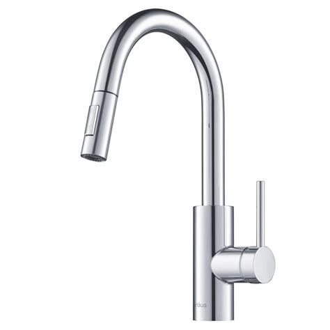 kraus oletto single handle pull  kitchen faucet  dual function sprayer  chrome finish