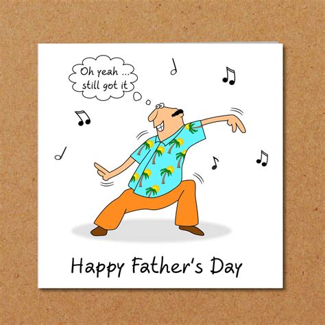 Funny Fathers Day Card Dad Dancing Humorous Amusing