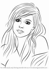 Avril Lavigne Drawing Draw Singers Step Tutorials sketch template