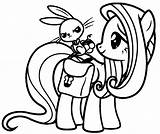 Coloring Fluttershy Mlp Bunny Angel Pages Wonderful Girls sketch template
