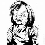 Chucky Xcolorings Eyball Lineart sketch template