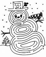 Maze Coloring Christmas Snowman Pages Printable Getcolorings Color Print sketch template