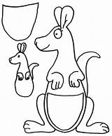 Kangaroo Coloring Pages Color Baby Printable Craft Kids Template Preschool Print Animals Drawing Crafts Sheet Clipart Australia Cliparts Joey Preschoolers sketch template