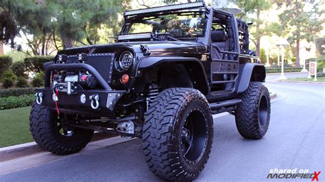 custom jeep wrangler unlimited rubicon jk  obsidian  road modifiedx