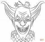 Coloring Clown Pages Evil Face sketch template