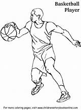 Coloring Basketball Pages Printable Adults Library Clipart Player sketch template