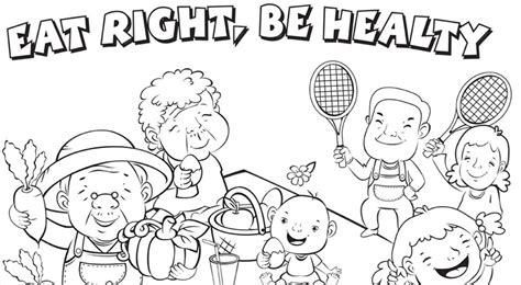 healthy lifestyle coloring pages