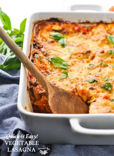 quick  easy vegetable lasagna  seasoned mom