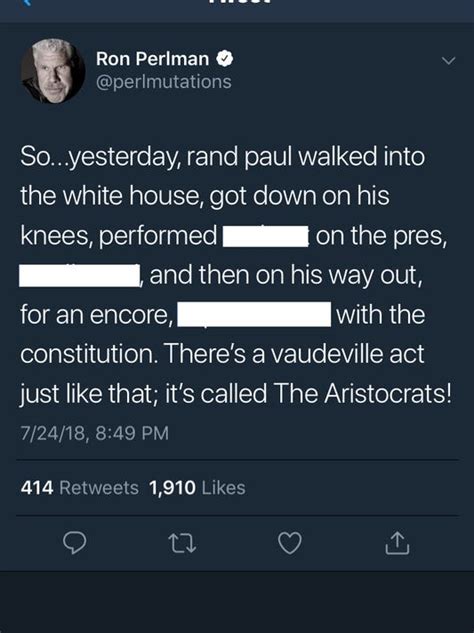 ron perlman tweets that rand paul and trump had oral sex