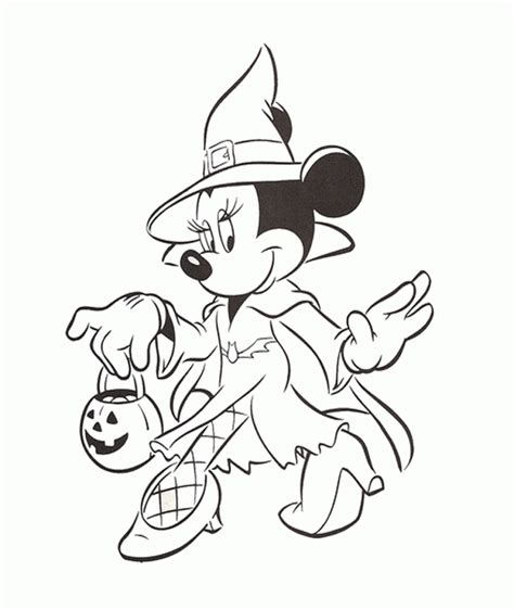 minnie mouse halloween coloring pages coloring home