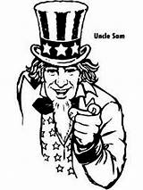 Independence Uncle Sam Coloring sketch template