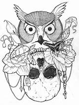 Skull Coloring Sugar Owl Pages Drawing Color Tattoo Drawings Easy Owls Sketch Marijuana Comments Deviantart Library Getdrawings Paintingvalley Pano Seç sketch template