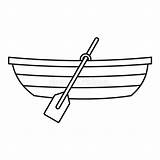 Boat Outline Fishing Oar Wooden Line Icon Paddle Paddles Style Illustration Vector Preview Iconfinder sketch template