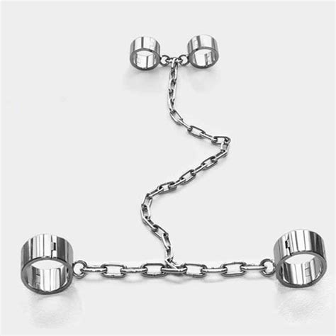 Slave Bdsm Metal Hand Ankle Cuffs Stainless Steel Handcuffs Leg Irons