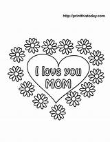 Coloring Pages Print Mothers Mom Printable Color Mother Happy Birthday Colouring Cards Drawing Clipart Kids Valentine Much Dad Flowers Vector sketch template