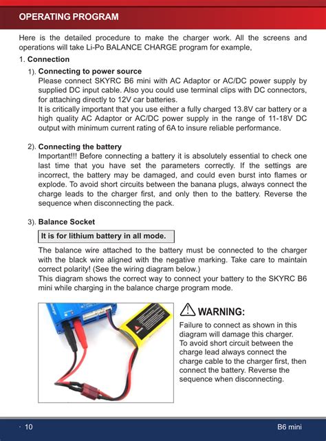 warning skyrc imax  mini charger user manual page   original mode