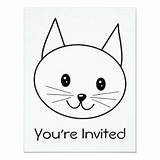 Katze Einladungskarte Katzen Einladungen Weiße sketch template