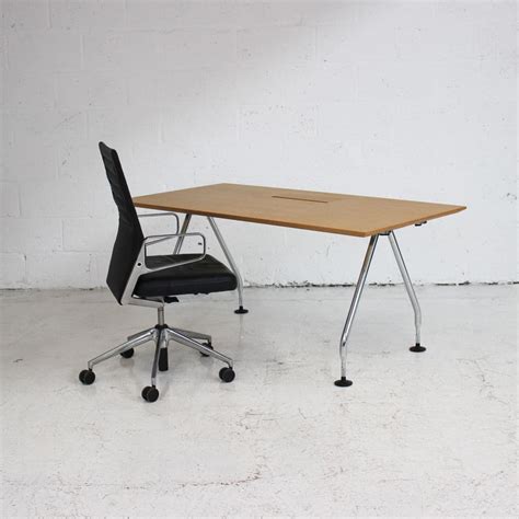 vitra ad hoc oak veneer desk manager desk oak meeting table