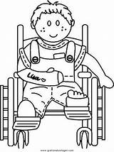 Disabili Disegno Behinderte Handicap Colorare sketch template