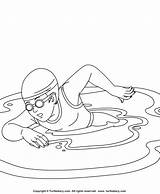 Swimming Coloring Sheet Sports sketch template