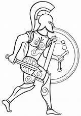 Hoplite Grec Warrior Guerrier Greco Oplita Guerriero Antico Krieger Shield Altgriechischer Griechischer Spartan Sketch sketch template