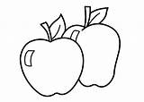 Apple Coloring Pages Two Print sketch template