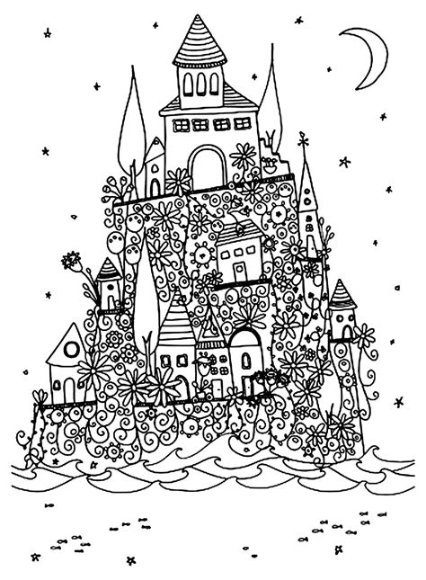 architecture village   hill architecture adult coloring pages