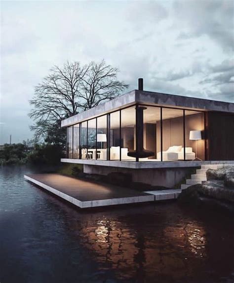 modern lake house  steph brown  small lake place architecture architecture design