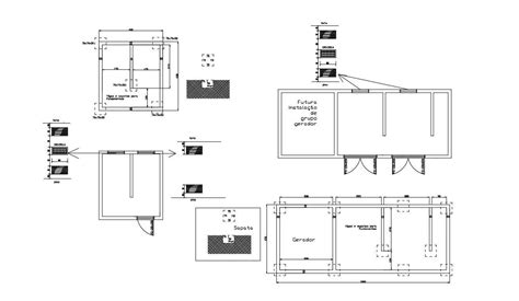 generator room plan cadbull