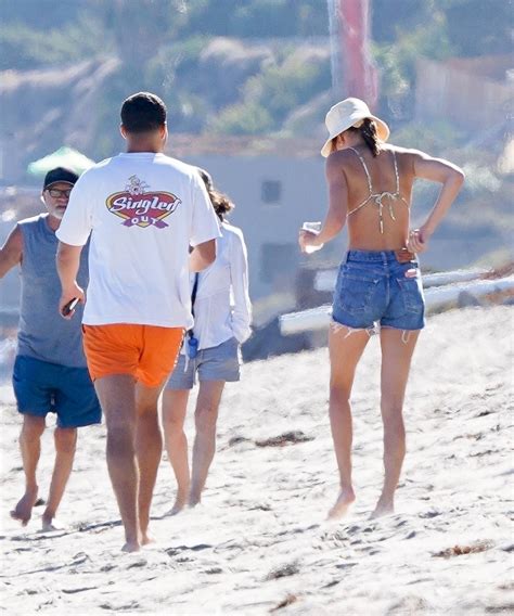 kendall jenner beautiful body in bikini top and shorts on the beach