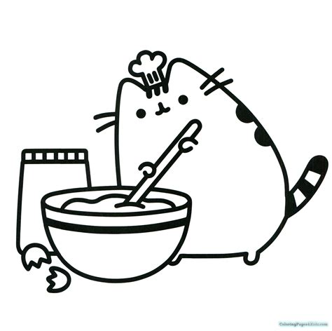pusheen coloring pages cooking  printable coloring pages