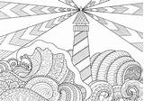 Lighthouse Morska Kolorowanka Latarnia Druku Landschaft Kolorowanki Gezeichnete Leuchtturm Anti Seascape Vektoren Surfing Planetadziecka Pozostałe sketch template