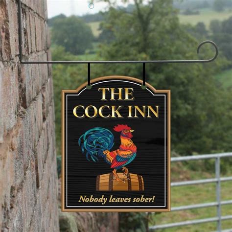 jaf graphics the cock inn personalised hanging bar sign