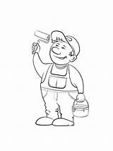 Coloring Pages Painter sketch template