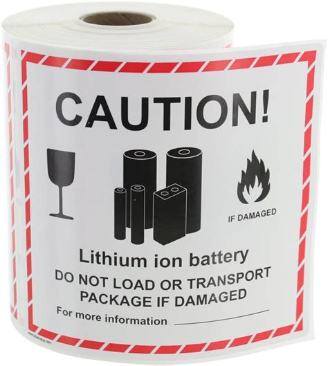 lithium ion battery handling labels  labelsroll amazonca
