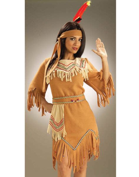 womans adult native american maiden indian fancy costume multi colored