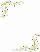 Daisy Border Borders Printable Clipart Microsoft Word Clip Frames Floral Templates Flower Paper Pageborders Daisies Invitations Frame Printables Pdf Yellow sketch template