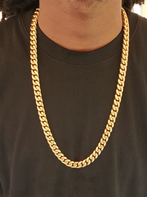 mm    gold plated miami cuban link chain left lane