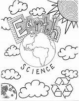 Science Cover Earth Notebook School Coloring Covers Middle High sketch template