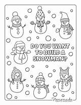 Coloring Snowman Snowmen sketch template