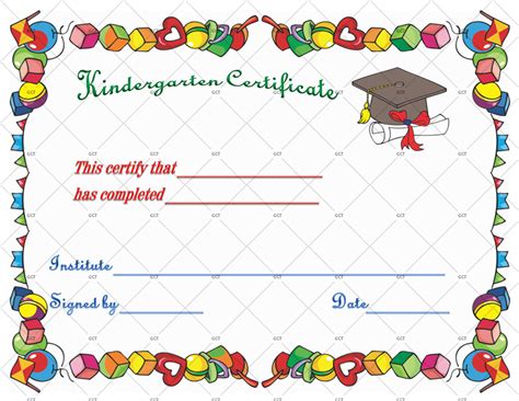 kindergarten diploma certificate template gct