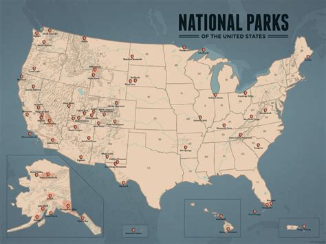national parks map  print  maps