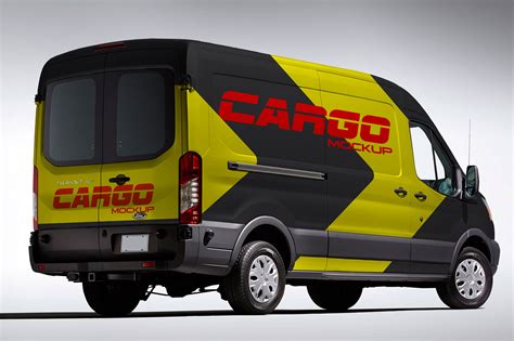 cargo van vehicle branding mockup psd good mockups