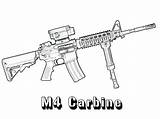 Coloring Army M4 Carbine Minigun Coloringhome Pistol Coloringgames Ninja Insertion sketch template