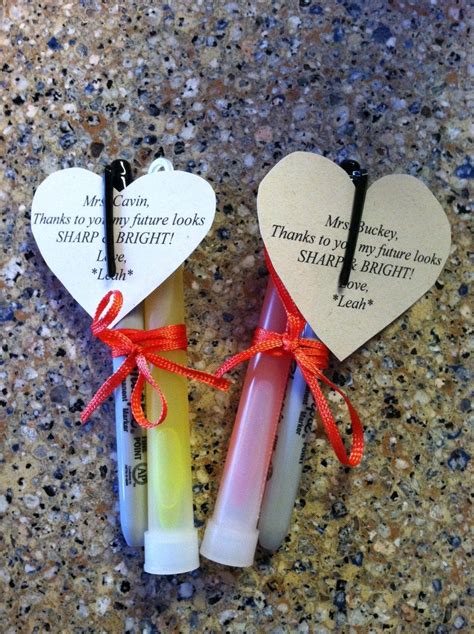 Teacher Valentines A Glow Stick And A Sharpie Card