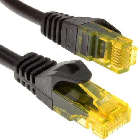 pro network cat copper cable gigabit ethernet rj black yellow ends lot ebay
