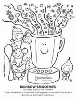 Rainbow Kids Coloring Smoothie Pages Food Healthy Smoothies Worksheet Eating Cute Activity Summer Yummy Printable Exciting Ready Time Ice Cream sketch template